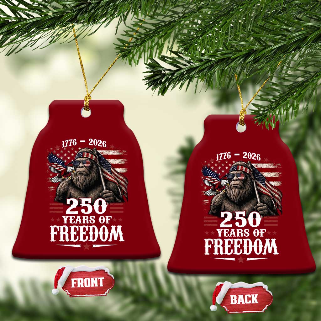 Bigfoot 250 Years Of Freedom Ceramic Ornament Patriotic Sasquatch Lover