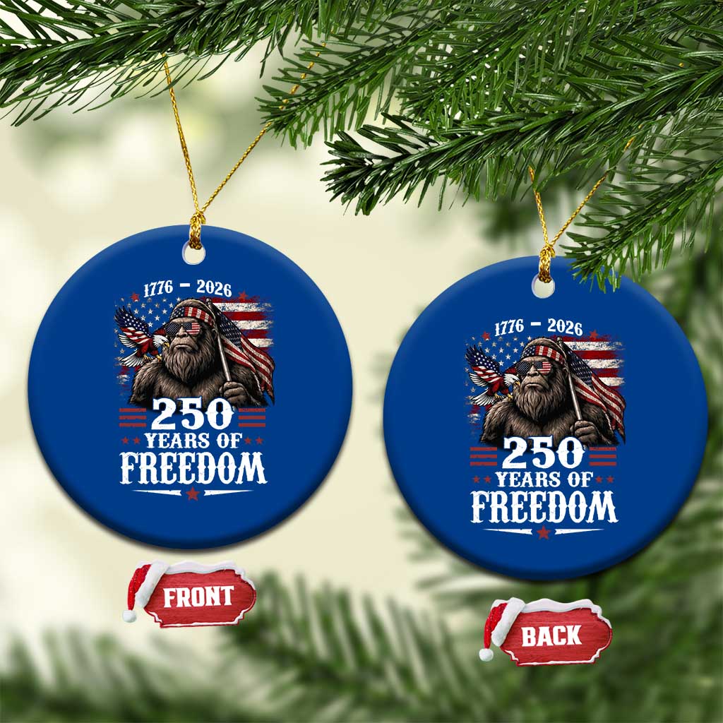 Bigfoot 250 Years Of Freedom Ceramic Ornament Patriotic Sasquatch Lover