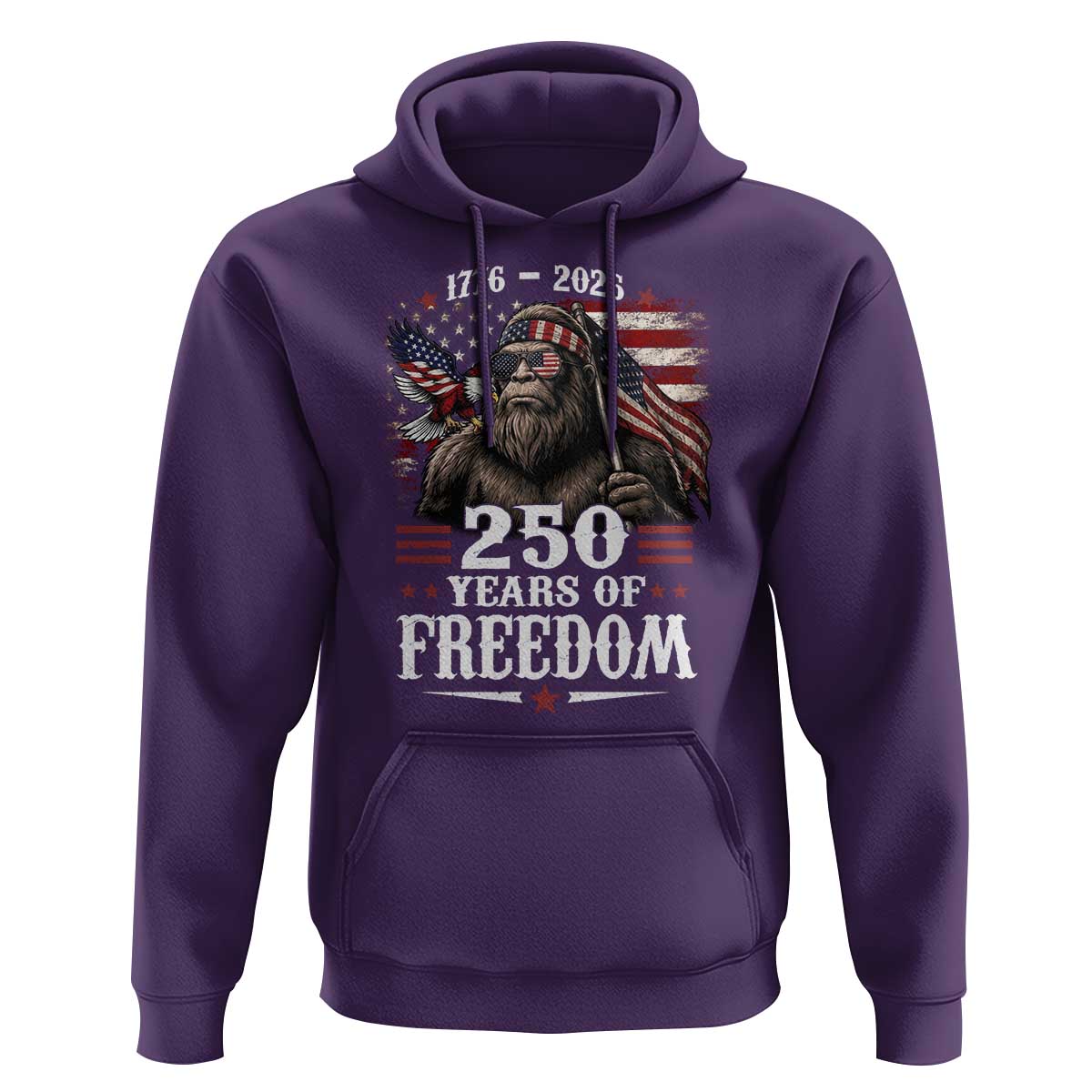 Bigfoot 250 Years Of Freedom Hoodie Patriotic Sasquatch Lover
