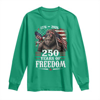 Bigfoot 250 Years Of Freedom Long Sleeve Shirt Patriotic Sasquatch Lover
