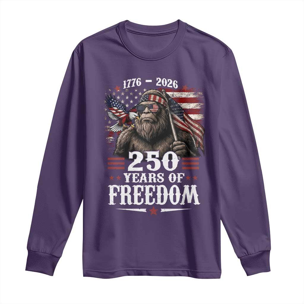 Bigfoot 250 Years Of Freedom Long Sleeve Shirt Patriotic Sasquatch Lover