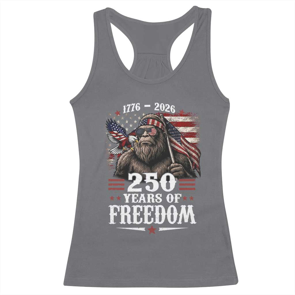 Bigfoot 250 Years Of Freedom Racerback Tank Top Patriotic Sasquatch Lover