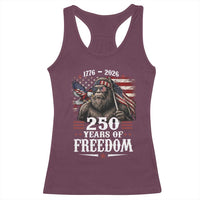 Bigfoot 250 Years Of Freedom Racerback Tank Top Patriotic Sasquatch Lover