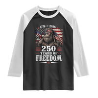 Bigfoot 250 Years Of Freedom Raglan Shirt Patriotic Sasquatch Lover