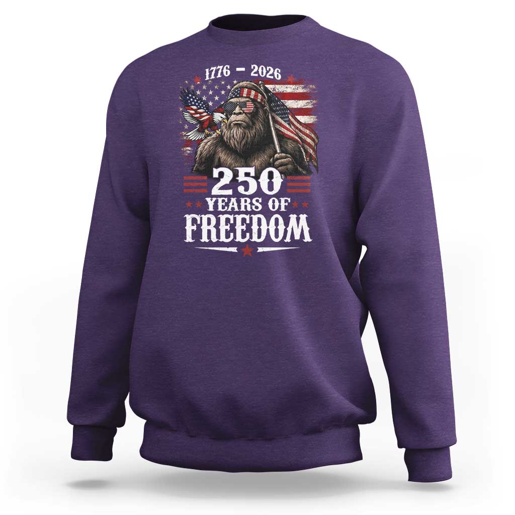 Bigfoot 250 Years Of Freedom Sweatshirt Patriotic Sasquatch Lover