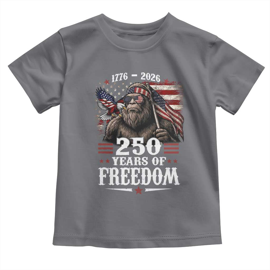 Bigfoot 250 Years Of Freedom Toddler T Shirt Patriotic Sasquatch Lover