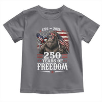 Bigfoot 250 Years Of Freedom Toddler T Shirt Patriotic Sasquatch Lover