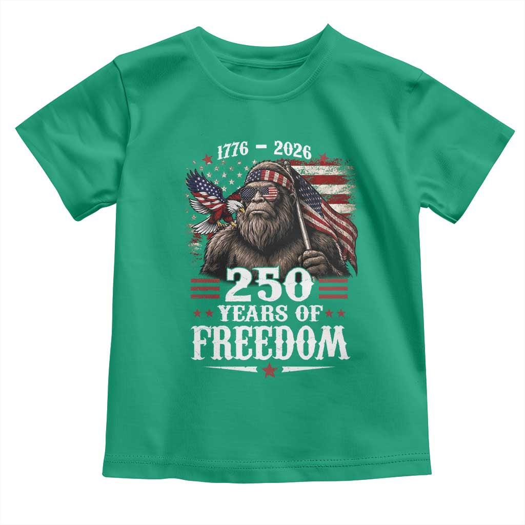 Bigfoot 250 Years Of Freedom Toddler T Shirt Patriotic Sasquatch Lover
