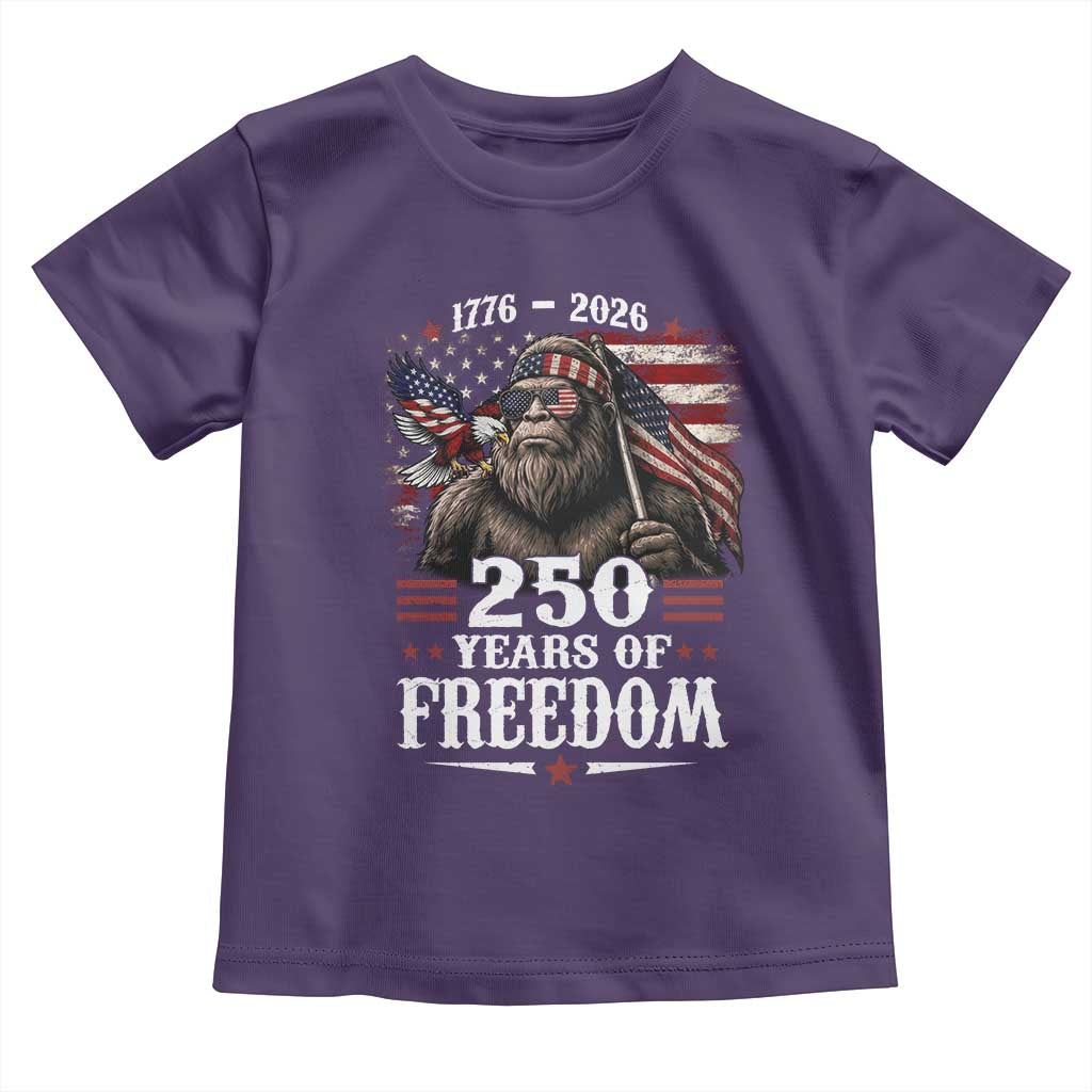 Bigfoot 250 Years Of Freedom Toddler T Shirt Patriotic Sasquatch Lover