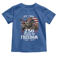Bigfoot 250 Years Of Freedom Toddler T Shirt Patriotic Sasquatch Lover