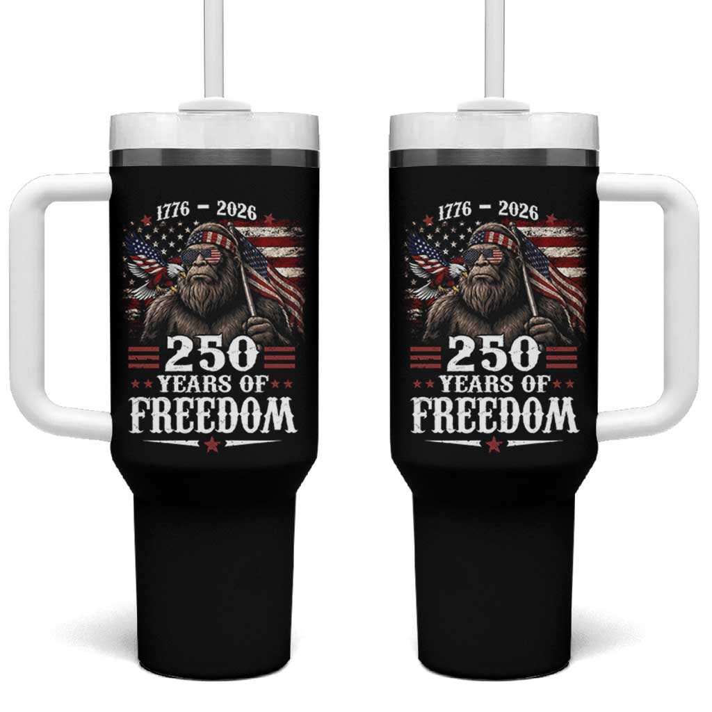 Bigfoot 250 Years Of Freedom Tumbler With Handle Patriotic Sasquatch Lover