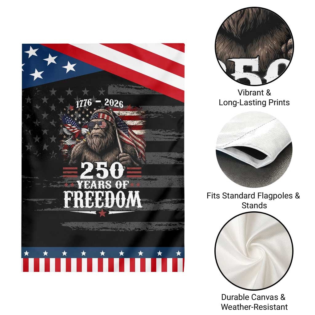 Bigfoot 250 Years Of Freedom Patriotic Garden Flag Patriotic Sasquatch Lover