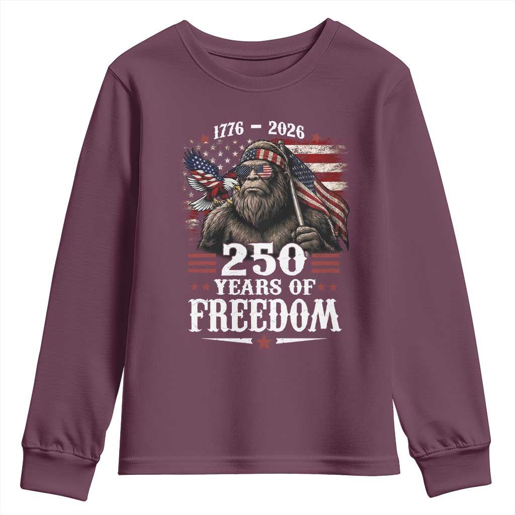 Bigfoot 250 Years Of Freedom Youth Sweatshirt Patriotic Sasquatch Lover