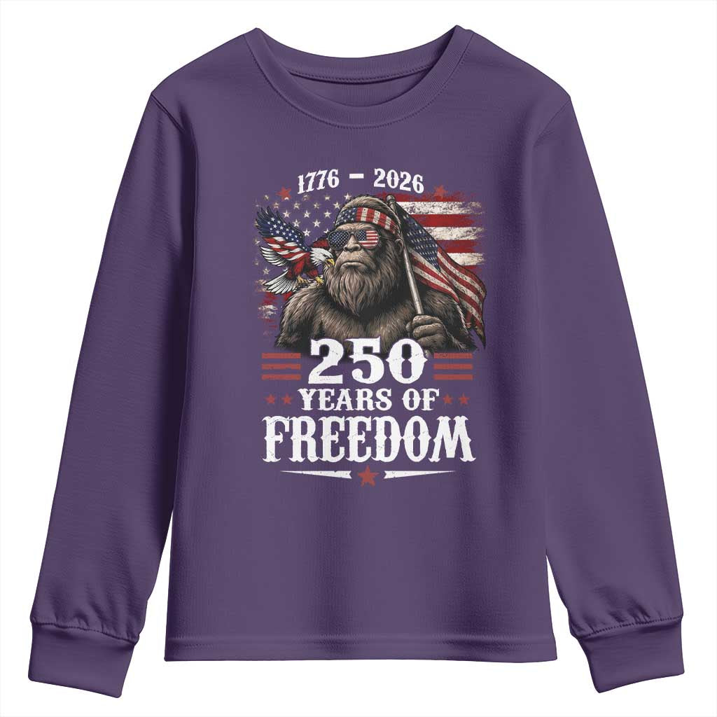 Bigfoot 250 Years Of Freedom Youth Sweatshirt Patriotic Sasquatch Lover