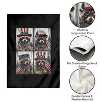 Funny Patriotic Raccoon Selfie Garden Flag USA Flag Red White And Blue Graphic