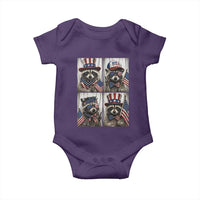 Funny Patriotic Raccoon Selfie Baby Onesie USA Flag Red White And Blue Graphic