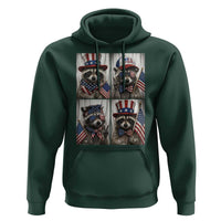 Funny Patriotic Raccoon Selfie Hoodie USA Flag Red White And Blue Graphic