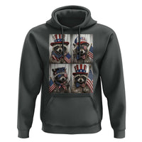 Funny Patriotic Raccoon Selfie Hoodie USA Flag Red White And Blue Graphic