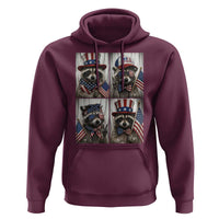 Funny Patriotic Raccoon Selfie Hoodie USA Flag Red White And Blue Graphic