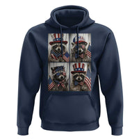 Funny Patriotic Raccoon Selfie Hoodie USA Flag Red White And Blue Graphic