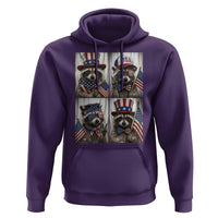 Funny Patriotic Raccoon Selfie Hoodie USA Flag Red White And Blue Graphic