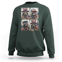 Funny Patriotic Raccoon Selfie Sweatshirt USA Flag Red White And Blue Graphic