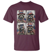 Funny Patriotic Raccoon Selfie T Shirt USA Flag Red White And Blue Graphic