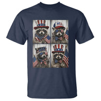 Funny Patriotic Raccoon Selfie T Shirt USA Flag Red White And Blue Graphic