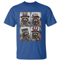 Funny Patriotic Raccoon Selfie T Shirt USA Flag Red White And Blue Graphic