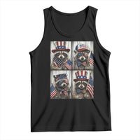 Funny Patriotic Raccoon Selfie Tank Top USA Flag Red White And Blue Graphic