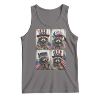 Funny Patriotic Raccoon Selfie Tank Top USA Flag Red White And Blue Graphic