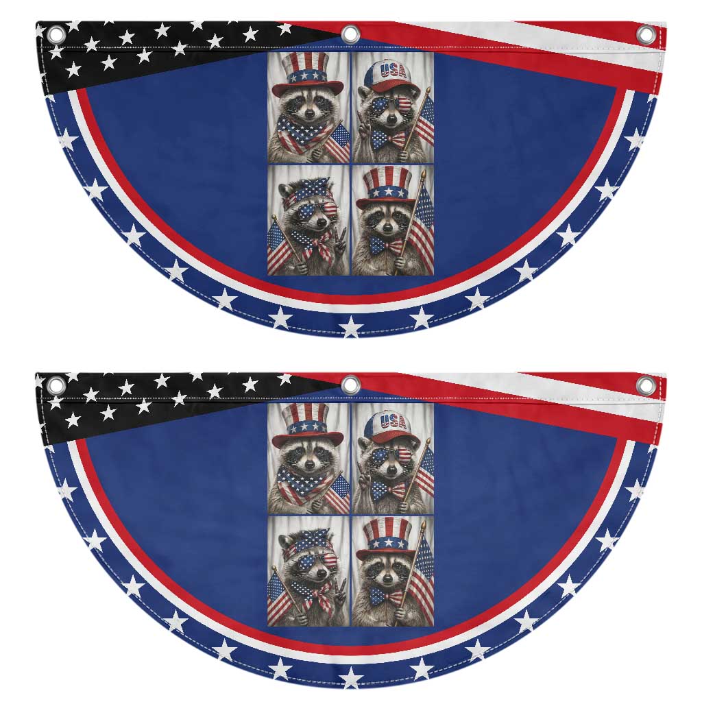 Funny Raccoon Selfie Patriotic Fan Flag USA Flag Red White And Blue Graphic