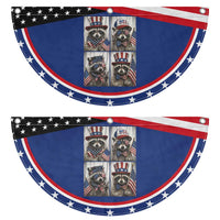 Funny Raccoon Selfie Patriotic Fan Flag USA Flag Red White And Blue Graphic