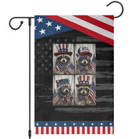 Funny Patriotic Raccoon Selfie Patriotic Garden Flag USA Flag Red White And Blue Graphic