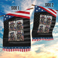 Funny Patriotic Raccoon Selfie Patriotic Garden Flag USA Flag Red White And Blue Graphic
