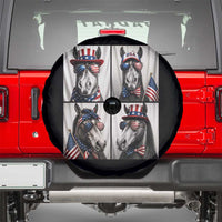 Patriotic Horse Selfie Squad Spare Tire Cover USA Flag Red White And Blue Graphic