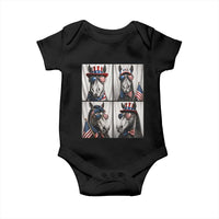 Patriotic Horse Selfie Squad Baby Onesie USA Flag Red White And Blue Graphic