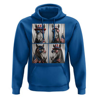 Patriotic Horse Selfie Squad Hoodie USA Flag Red White And Blue Graphic