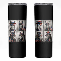Patriotic Horse Selfie Squad Skinny Tumbler USA Flag Red White And Blue Graphic