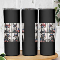 Patriotic Horse Selfie Squad Skinny Tumbler USA Flag Red White And Blue Graphic