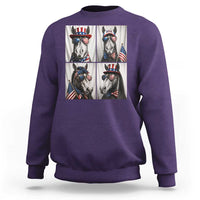 Patriotic Horse Selfie Squad Sweatshirt USA Flag Red White And Blue Graphic