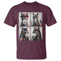 Patriotic Horse Selfie Squad T Shirt USA Flag Red White And Blue Graphic