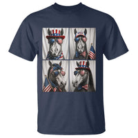 Patriotic Horse Selfie Squad T Shirt USA Flag Red White And Blue Graphic