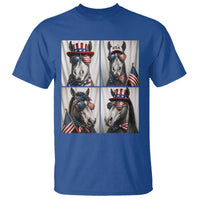 Patriotic Horse Selfie Squad T Shirt USA Flag Red White And Blue Graphic