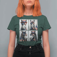 Patriotic Horse Selfie Squad T Shirt For Women USA Flag Red White And Blue Graphic