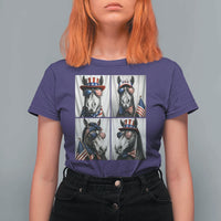 Patriotic Horse Selfie Squad T Shirt For Women USA Flag Red White And Blue Graphic