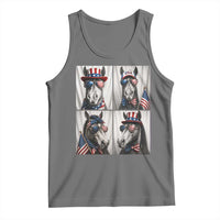 Patriotic Horse Selfie Squad Tank Top USA Flag Red White And Blue Graphic