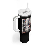 Patriotic Horse Selfie Squad Tumbler With Handle USA Flag Red White And Blue Graphic