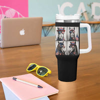 Patriotic Horse Selfie Squad Tumbler With Handle USA Flag Red White And Blue Graphic