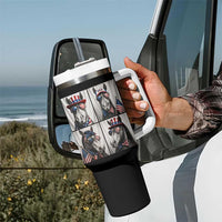 Patriotic Horse Selfie Squad Tumbler With Handle USA Flag Red White And Blue Graphic
